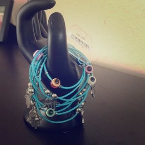 Hamsa layered bracelet.